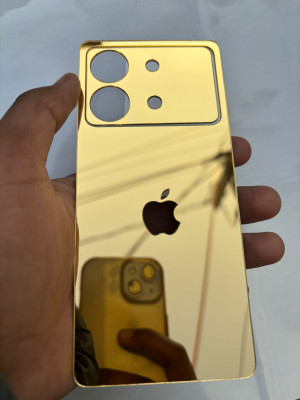 TWUAOP POCO X6 NEO (5G) MIRROR BACK PANNEL ACRYLIC SHEET Mobile Skin(Gold)