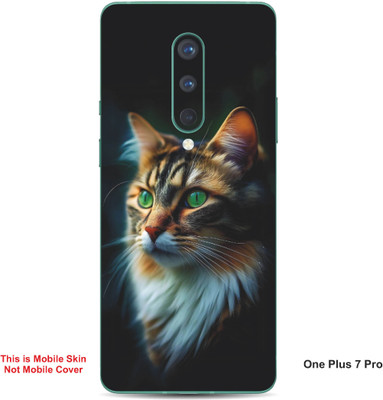 VYBE The Smart Choice One Plus 7 Pro Cat Embossed Mobile Skin(Light Slate Grey 22)