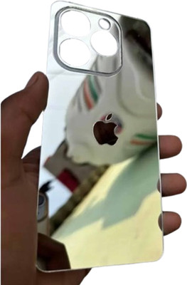 Mokteck INFINIX SMART 8 5G SILVER_Glossy Glass Finish Back Panel Skin with Logo Mobile Skin(Silver)