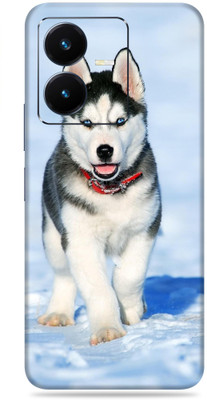 SkinoMania Vivo Y22 Mobile Skin(Multicolor Husky Cute)