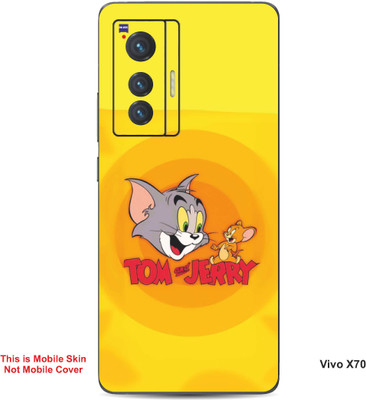 VYBE The Smart Choice Vivo X70 Tom & Jerry Embossed Mobile Skin(Carrot Orange B10)