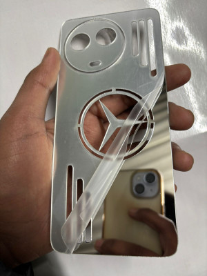 TWUAOP REALME 11X 5G MIRROR BACK PANNEL ACRYLIC SHEET MERO STAR Mobile Skin(Silver)