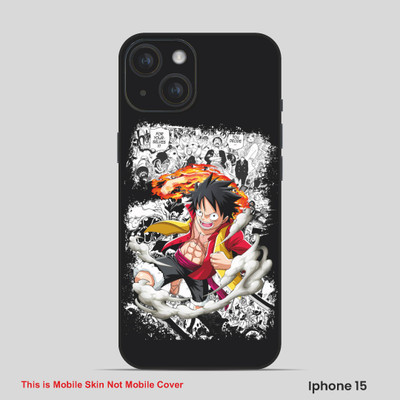 VYBE The Smart Choice iPhone 15 Pro Anime Embossed Mobile Skin(Charcol Black White 18)