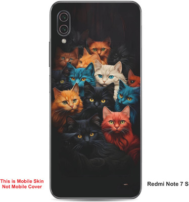 VYBE The Smart Choice Redmi Note 7 S Cat Embossed Mobile Skin(Deep Black 12)