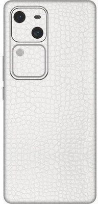 Vcare GadGets White Textured Leather V30 5G Mobile Skin(White Textured Leather)