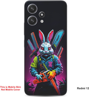 VYBE The Smart Choice Redmi 12 Rabbit Embossed Mobile Skin(Wine Berry 7)