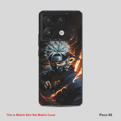 VYBE The Smart Choice Poco X6 Anime Mobile Skin Mobile Skin(Grey & Black B23)