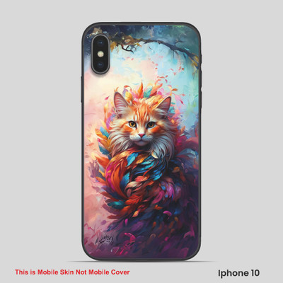 VYBE The Smart Choice iPhone 10 Cat Embossed Mobile Skin(Wine Berry 1)