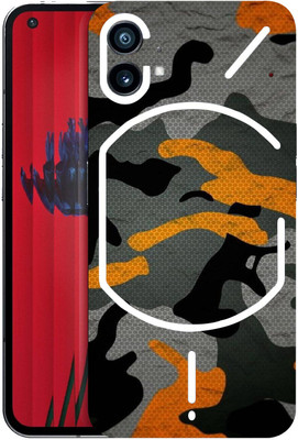 mtool Nothing Phone 1, nothing phone 1, nothing mobile Mobile Skin(Ultra Super Orange Camo Skin With High Gloss Finish).)