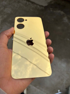 TWUAOP VIVO Y28S 5G MOBILE SKIN ACRYLIC SHEET MIRROR BACK PANNEL APPLE LOGO Mobile Skin(Gold)