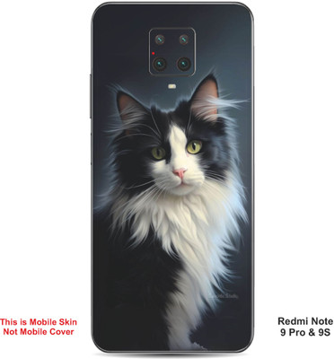 VYBE The Smart Choice Redmi Note 9S Cat Embossed Mobile Skin(Black & Light Grey 17)