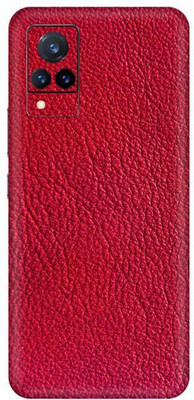 Vcare GadGets Leather Red vivo V21 5G Mobile Skin(Leather Red)