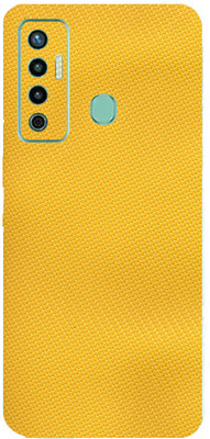 BUGGU Tecno Pouvoir 4 Mobile Skin(Ultra Super Yellow Carbon Fibre Skin With High Matte Finish.)