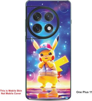 VYBE The Smart Choice One Plus 11 Pikachu Embossed Mobile Skin(Butterfly Blue 26)