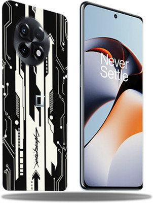 Mclaxa One Plus 11R 5G, White Cyber 2 Mobile Skin(White Cyber 2 Skin With Back,Front & Sides Skin)
