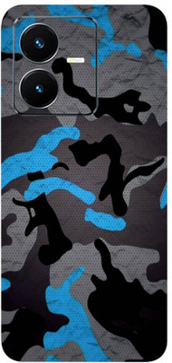 AsSkin Vivo Y22, vivo y22, vivo Mobile Skin(Ultra Super Military Blue Camouflage With High Matte Finish.)
