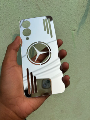 TWUAOP VIVO Y28 5G MIRROR BACK PANNEL ACRYLIC SHEET Mobile Skin(Silver)