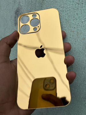 TWUAOP I PHONE 15 PRO ACRYLIC MIRROR BACK PANNEL APPLE Mobile Skin(Gold)