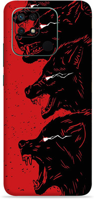 SkinoMania Redmi 10c Mobile Skin(Multicolor Red-Wolf)