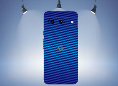 TJ CREATION Google Pixel 8 5G Mobile Skin(Ulltra Super Royal Blue Carbon Fiber Skin With High Mattte Finish.......)