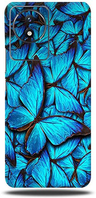 Mclaxa VIVO Y02 4G, Butterfly Blue For Vivo Y 02 4g, vivo y02 4g Mobile Skin(Butterfly Blue (Mobile Skin With camera protector (Back + Camera + Side))