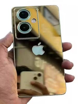 Mokteck A79 5G Glossy Golden Glass Finish Back Panel Skin with Apple Logo Mobile Skin(GOLDEN)