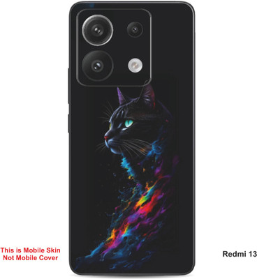VYBE The Smart Choice Redmi 13 Cat Embossed Mobile Skin(Charcoal Grey 10)