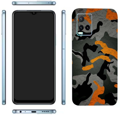 Pochanki Vivo Y33t Mobile Skin(Military Orange Camo Skin With Glossy Matte Finish.)