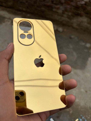 TWUAOP OPPO RENO 10 PRO 5G MOBILE SKIN ACRYLIC SHEET MIRROR BACK PANNEL APPLE Mobile Skin(Gold)