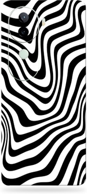 SkinoMania vivo v40e 5g Premium Vinyl Mobile Skin (Multicolor) Mobile Skin(Waves Black AND White)
