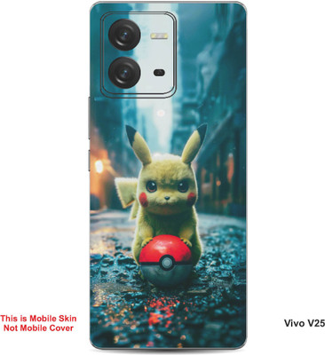 VYBE The Smart Choice Vivo V25 Pikachu Embossed Mobile Skin(Dark Beige B3)
