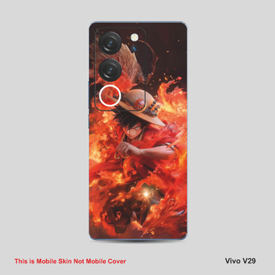 VYBE The Smart Choice Vivo V29 Luffy Mobile Skin Mobile Skin(Orangy Red A2)