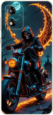 yug emporium Moto E13 Ghost Rider 9D Premium Theme Full Back & Side Coverage Mobile Skin(Multicolor)