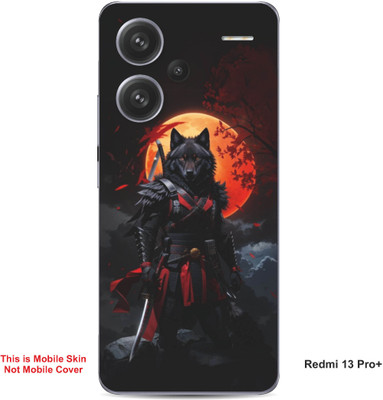 VYBE The Smart Choice Redmi 13 Pro Plus Wolf Embossed Mobile Skin(Red & Orange 9)