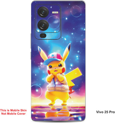 VYBE The Smart Choice Vivo 25 Pro Pikachu Embossed Mobile Skin(Butterfly Blue B1)