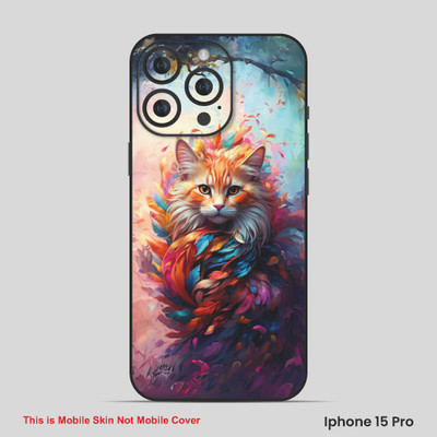 VYBE The Smart Choice iPhone 15 Pro Cat Embossed Mobile Skin(Wine Berry 8)