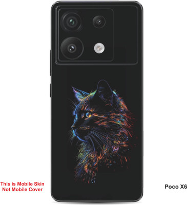 VYBE The Smart Choice Poco X6 Cat Embossed Mobile Skin(Charcoal Grey 1)