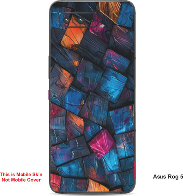VYBE The Smart Choice Asus Rog 5 Art Embossed Mobile Skin(Peacock Blue 1)