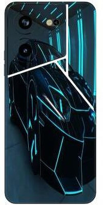 Vcare GadGets Pova 5 Pro (5G) Mobile Skin(Black & Light Blue)