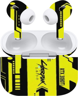 Mclaxa Apple Airpod Pro 2, Cyber 4 yellow Apple Airpod Pro 2 Mobile Skin(Cyber 4 yellow Skin Sticker(Not A Cover))