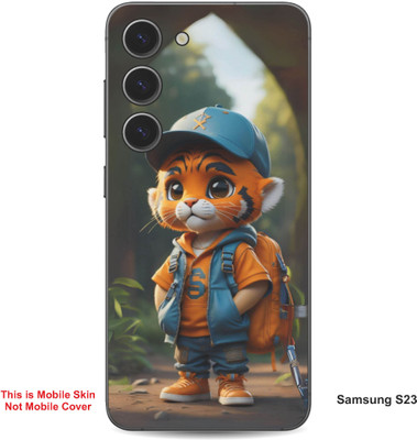 VYBE The Smart Choice Samsung S23 Tiger Cartoon Embossed Mobile Skin(Ruddy Brown 12)