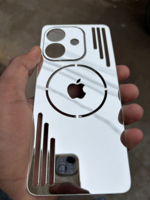 TWUAOP OPPO A3X 5G MIRROR BACK PANNEL ACRYLIC SHEET MERO APPLE Mobile Skin(Silver)