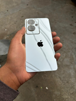 TWROP OPPO A79 5G ACRYLIC MIRROR APPLE LOGO Mobile Skin(Silver)