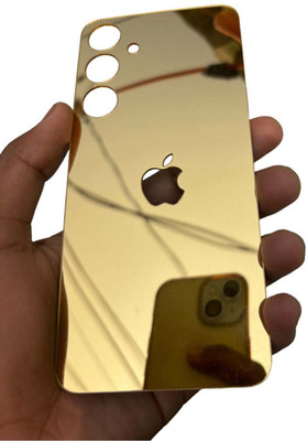 TWUAOP SAMSUNG GALAXY A55 5G MOBILE SKIN ACRYLIC SHEET MIRROR BACK PANNEL APPLE LOGO Mobile Skin(Gold)