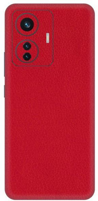 Vcare GadGets iQOO Z6 Red Leather Back Side Premium Mobile Skin(Red Leather)