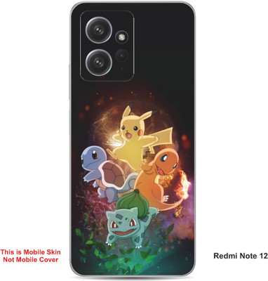 VYBE The Smart Choice Redmi Note 12 Pokemon Embossed Mobile Skin(Café Noir A1)