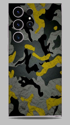 SkinoMania Samsung Galaxy S23 ultra Mobile Skin(Camo_Yellow Multicolor Mobile skin)