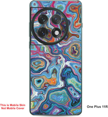 VYBE The Smart Choice One Plus 11R Abstract Embossed Mobile Skin(Smalt Blue A12)