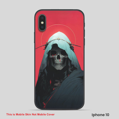 VYBE The Smart Choice iPhone 10 Horror Mobile Skin(Faded Red, Aqua Blue 2)
