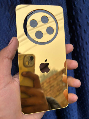 TWUAOP OPPO F27 5G MOBILE SKIN MIRROR BACK PANNEL ACRYLIC SHEEL Mobile Skin(Gold)